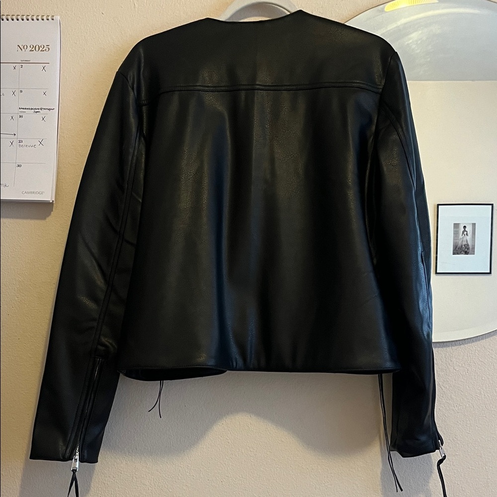 H&M Vegan Leather Biker Jacket - Picture 7 of 9